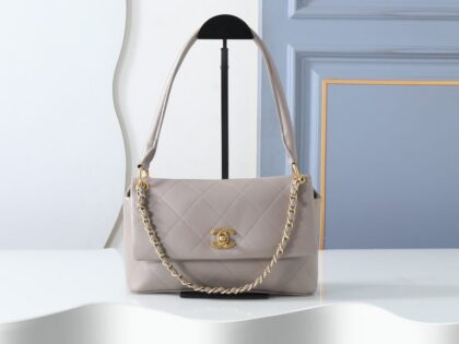 Quilted Shoulder Bag 6112 in Grey