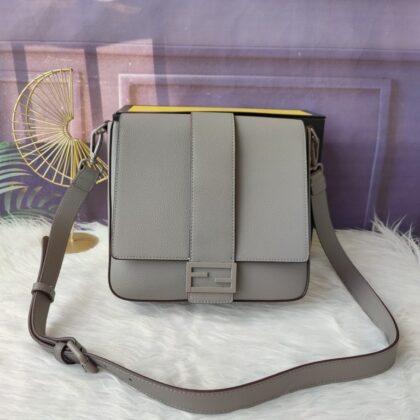 FF Pattern Shoulder Bag 7VA537 in Grey